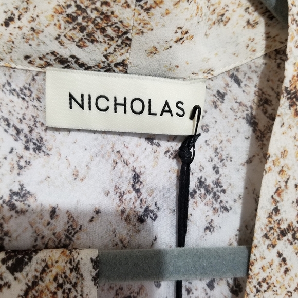 NICHOLAS Animal Print 100% Silk Kimono Duster, OS - Picture 14 of 15